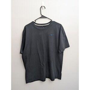 L3 Nike Logo Mens T-Shirt Black Size XL Blue Front Swoosh